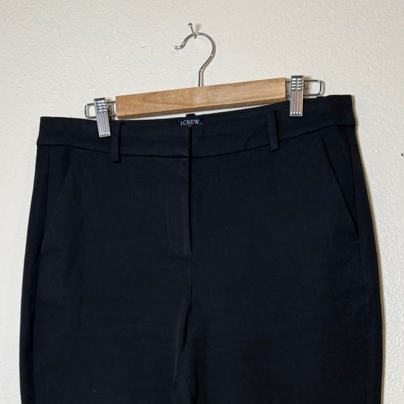 J.Crew Pants Women 12 Black Kallie Straight Leg Cropped Ankle Pockets Business - Picture 2 of 9